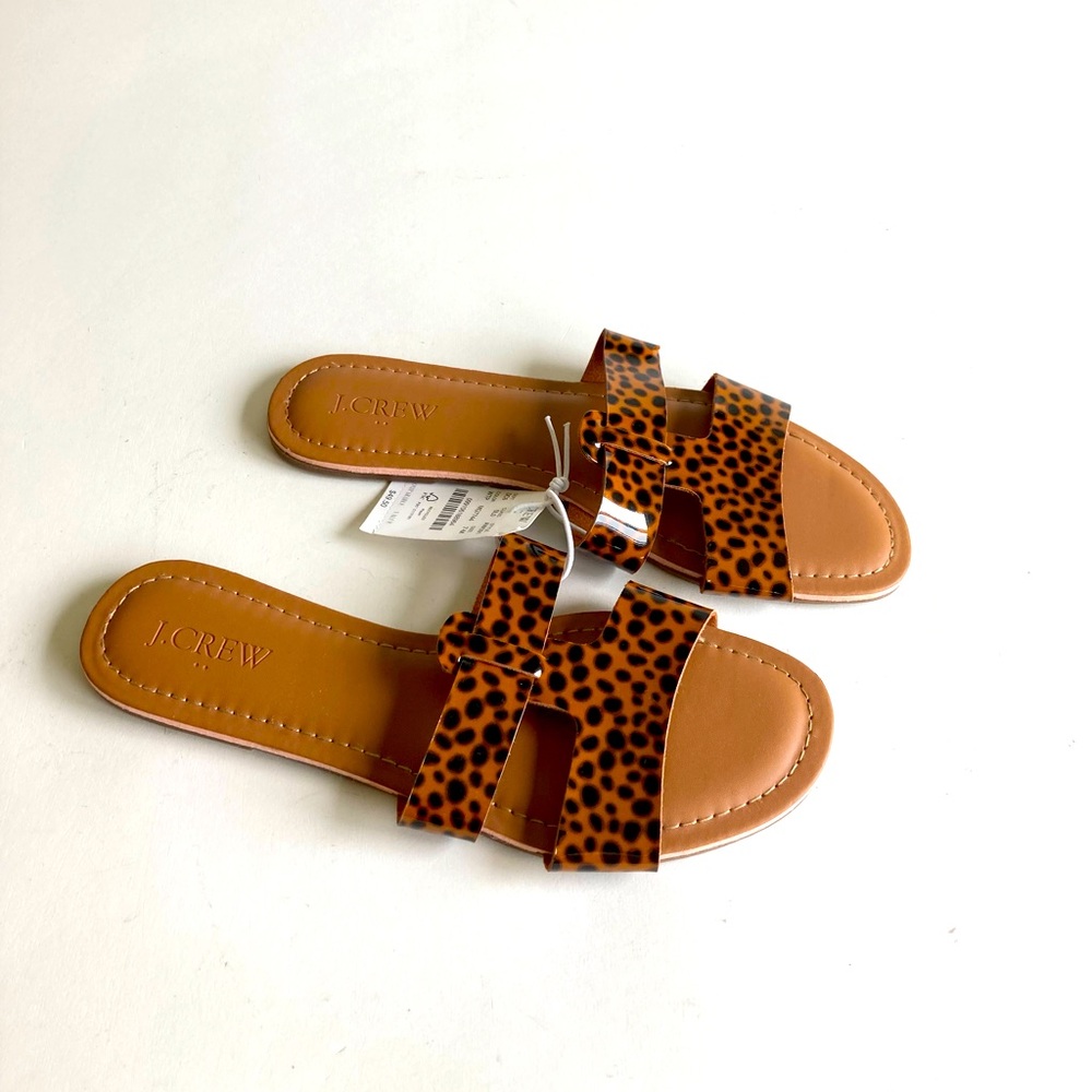 J. Crew Leopard Print Sandals - Brown and Black